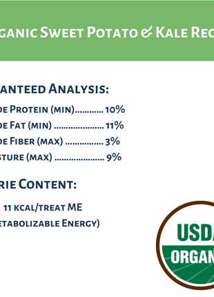 Dog Mamma's Organic Sweet Potato & Kale Recipe - USDA Organic Certified Dog Treats