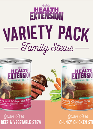 Grain Free Stew Variety Pack: Beef, Chicken
