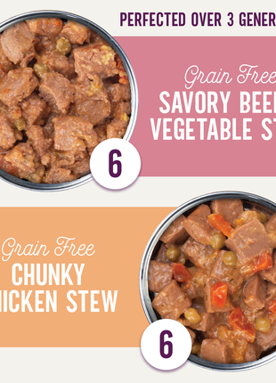 Grain Free Stew Variety Pack: Beef, Chicken
