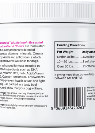 Multivitamin for Dogs - Essential Canine Blend - 60 Soft Chews