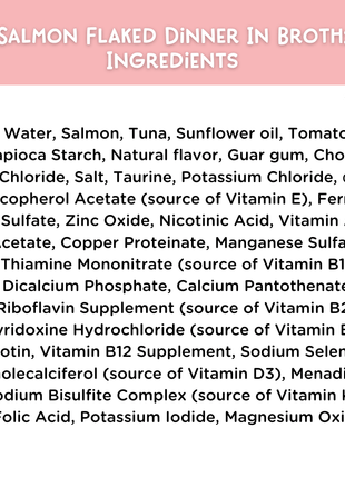 Salmon Flaked Dinner In Broth Adult Cat Food, 2.8-oz