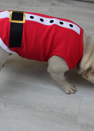 Parisian Pet 'Santa'Dog Shirt - Christmas Pet Apparel for Holiday Cheer, Red