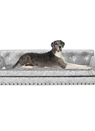 Deluxe Velvet Tufted Sofa Bed; Memory Foam Lounger for Large Dog