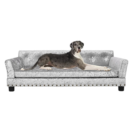 Deluxe Velvet Tufted Sofa Bed; Memory Foam Lounger for Large Dog