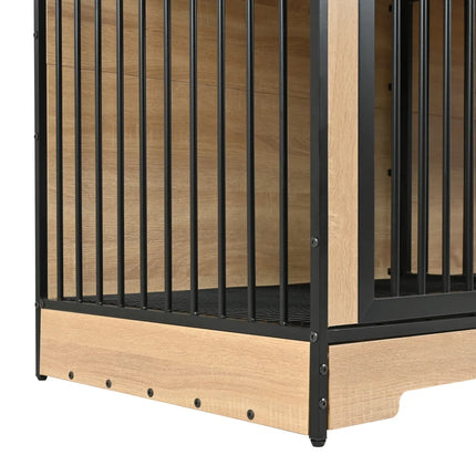 Furniture Dog Crate, XL Large Double Dog Cage with Tray for Medium Large Dogs, Wooden Dog