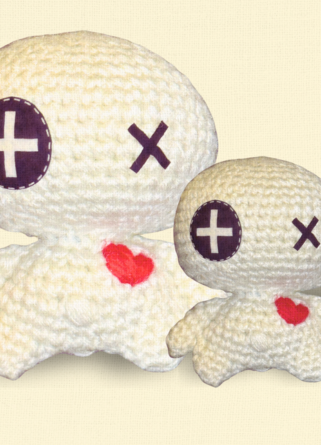 Handmade Catnip Toy | Rex & Rex Jr. – Voodoo Doll Chunkle Puffs in Gallery White and Natural Fiber Infused with Miracle Nip Botanicals for Cats