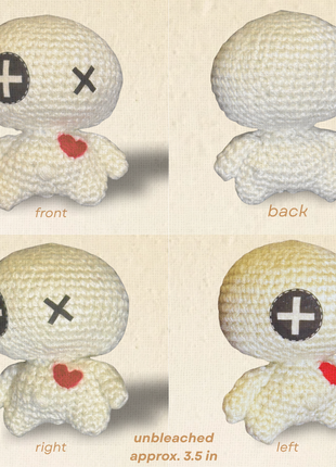 Handmade Catnip Toy | Rex & Rex Jr. – Voodoo Doll Chunkle Puffs in Gallery White and Natural Fiber Infused with Miracle Nip Botanicals for Cats