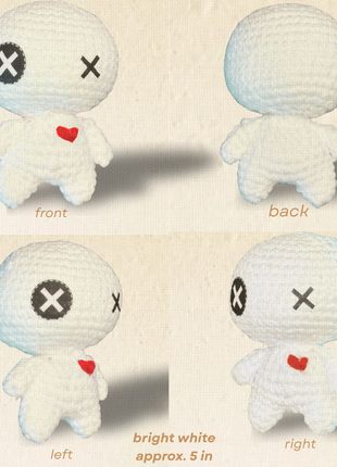 Handmade Catnip Toy | Rex & Rex Jr. – Voodoo Doll Chunkle Puffs in Gallery White and Natural Fiber Infused with Miracle Nip Botanicals for Cats