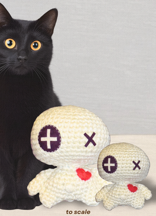 Handmade Catnip Toy | Rex & Rex Jr. – Voodoo Doll Chunkle Puffs in Gallery White and Natural Fiber Infused with Miracle Nip Botanicals for Cats