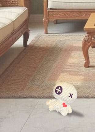 Handmade Catnip Toy | Rex & Rex Jr. – Voodoo Doll Chunkle Puffs in Gallery White and Natural Fiber Infused with Miracle Nip Botanicals for Cats