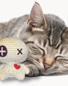 Handmade Catnip Toy | Rex & Rex Jr. – Voodoo Doll Chunkle Puffs in Gallery White and Natural Fiber Infused with Miracle Nip Botanicals for Cats