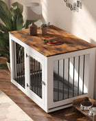 Furniture Dog Crate for Large Dogs Up to 60 lbs. - Decorative Puppy Kennel w/Wide Farmhouse Table Top & Steel Bars - 37'' Wide
