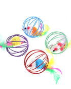 Stick Feather Wand with Bell Mouse Cage Feather Tail Cat Toy