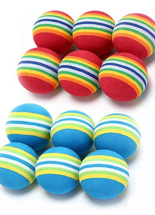 10pcs Cat Toy Balls Interactive for Indoor Cat Red Rainbow Soft Foam Puppies Toy Balls Activity Chase Quiet Play Sponge Ball  Toy Balls for Dog Puppies Kittens