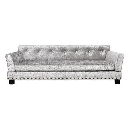 Deluxe Velvet Tufted Sofa Bed; Memory Foam Lounger for Large Dog