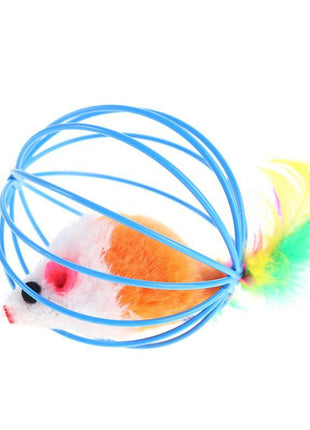 Stick Feather Wand with Bell Mouse Cage Feather Tail Cat Toy