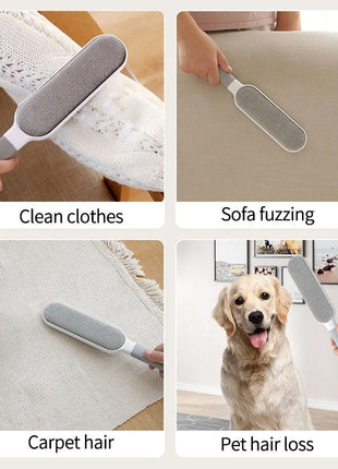 Reusable Pet Hair Remover Fur Cleaning with Self-Cleaning Base Double Sided Brush