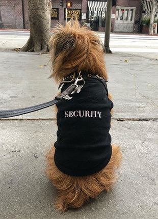 Parisian Pet 'Security®' Embroidered Dog Shirt – Comfortable Pet Apparel for Dogs & Cats, Black