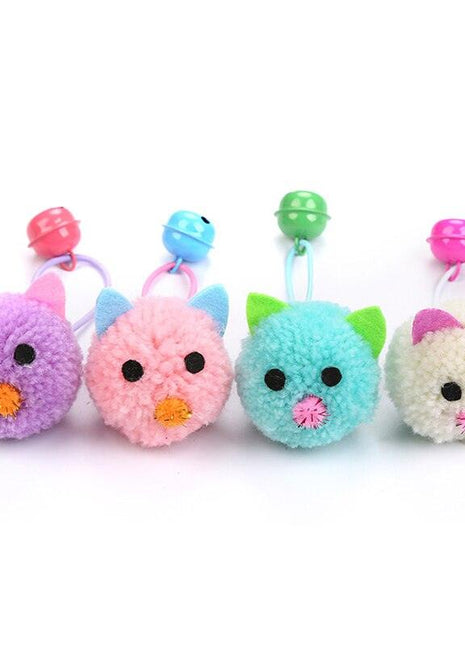 4pcs Plush Cute Bell Mouse Cat Toy Teeth Cleaning