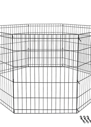 24" Dog Playpen Crate 8 Panel Fence Pet Play Pen Exercise Puppy Kennel Cage Yard - Pup List