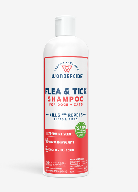 Flea & Tick Shampoo for Dogs + Cats with Natural Essential Oils