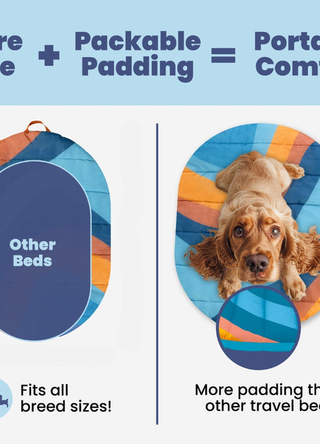 Travel Dog Bed - Foldable & Packable for Travel, Road Trip, Camping