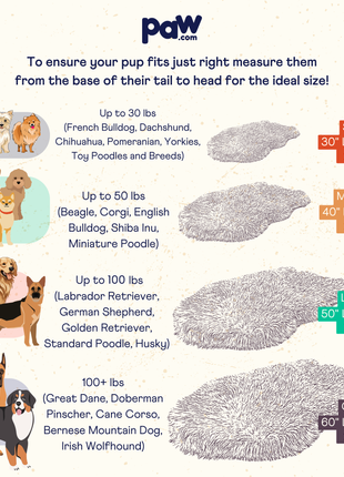 PupRug® Luxe Faux Fur Orthopedic Dog Bed -  Plush Sheep Tan
