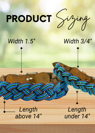 Blue Braided Sambboho dog collar