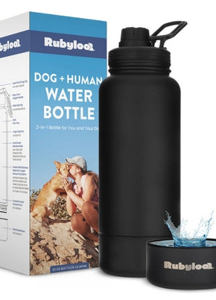 Dog + Human Water Bottle with Detachable Dog Bowl