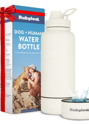 Dog + Human Water Bottle with Detachable Dog Bowl