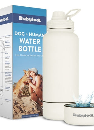Dog + Human Water Bottle with Detachable Dog Bowl