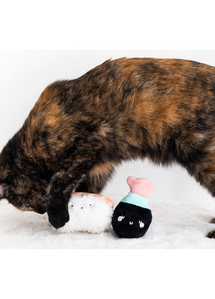 Soy Sauce and Sushi Cat Toy Set | Plush Toys for Pet Lovers | Giftable Cat Stocking Stuffer