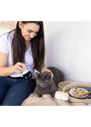 Soy Sauce and Sushi Cat Toy Set | Plush Toys for Pet Lovers | Giftable Cat Stocking Stuffer