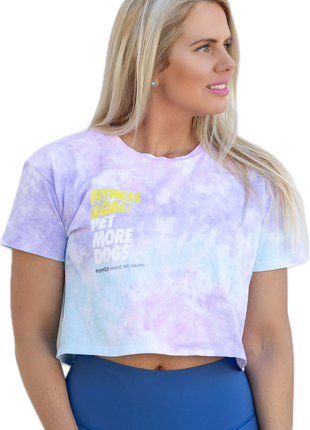 Fitness Goal Crop Tee | Gift for Dog Lovers