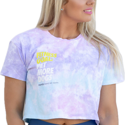 Fitness Goal Crop Tee | Gift for Dog Lovers