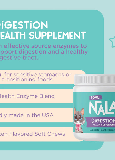 Cat Digestion Health Supplement, 3.2-oz, 90 Soft Chews