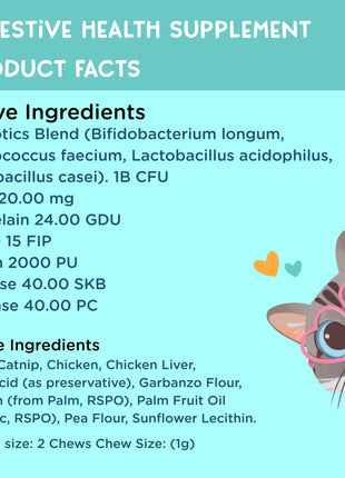 Cat Digestion Health Supplement, 3.2-oz, 90 Soft Chews