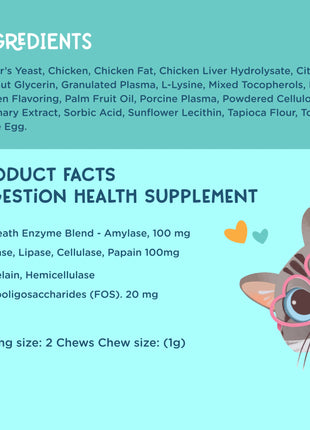 Cat Digestion Health Supplement, 3.2-oz, 90 Soft Chews