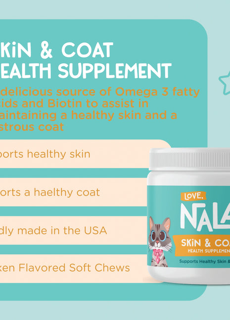 Cat Skin Coat Health Supplement, 3.2-oz, 90 Soft Chews
