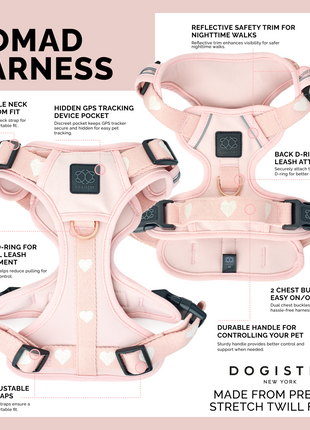 The NoMad Adjustable Luxe Harness - Sweetheart