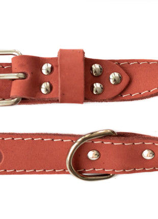 Traditional Style Leather Collar and Leash Set