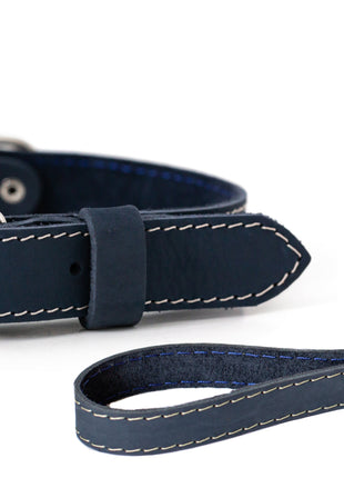 Traditional Style Leather Collar and Leash Set