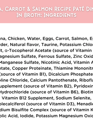 Tuna, Carrot & Salmon Recipe Paté Dinner In Broth Adult Cat Food, 2.8-oz