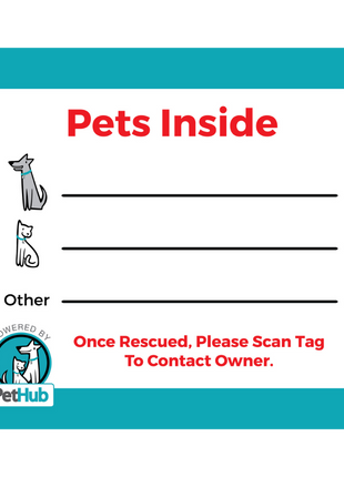 PetHub Pet Safety Home Decal – Emergency Pets Inside Alert