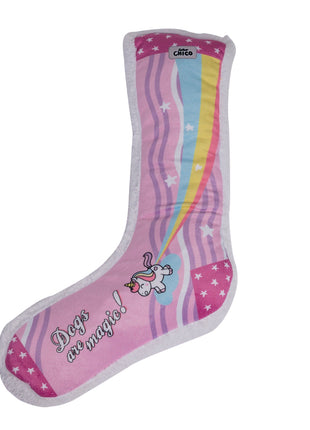Squeaky Sock Plush Dog Toy – Whimsy Wonders Unicorn Design