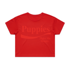 Enjoy Puppies Make Me Happy | Crop Tee | Red Font