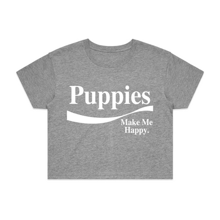 Enjoy Puppies Make Me Happy Crop Top | Gift for Dog Lovers