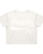 Enjoy Puppies Make Me Happy Crop Top | Gift for Dog Lovers