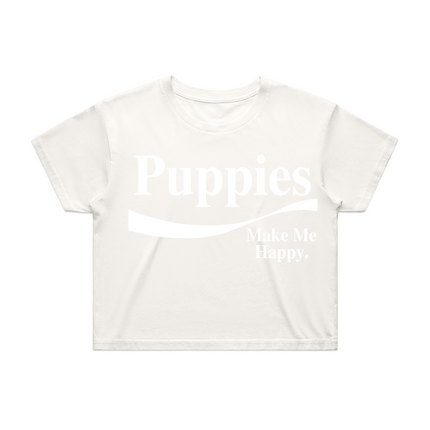 Enjoy Puppies Make Me Happy Crop Top | Gift for Dog Lovers