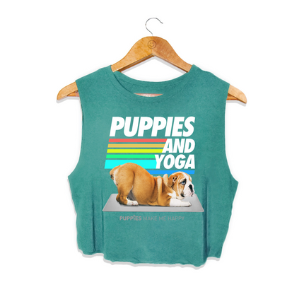 Puppies & Yoga | Custom Dog Crop Top | Gift for Dog Lovers